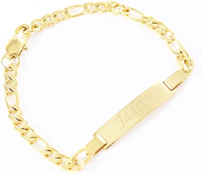Tina&Co Personalized 18K Gold Plated Baby Name Bracelet Custom Bracelets for Kids Id Protection Bracelet Baptism for Girls