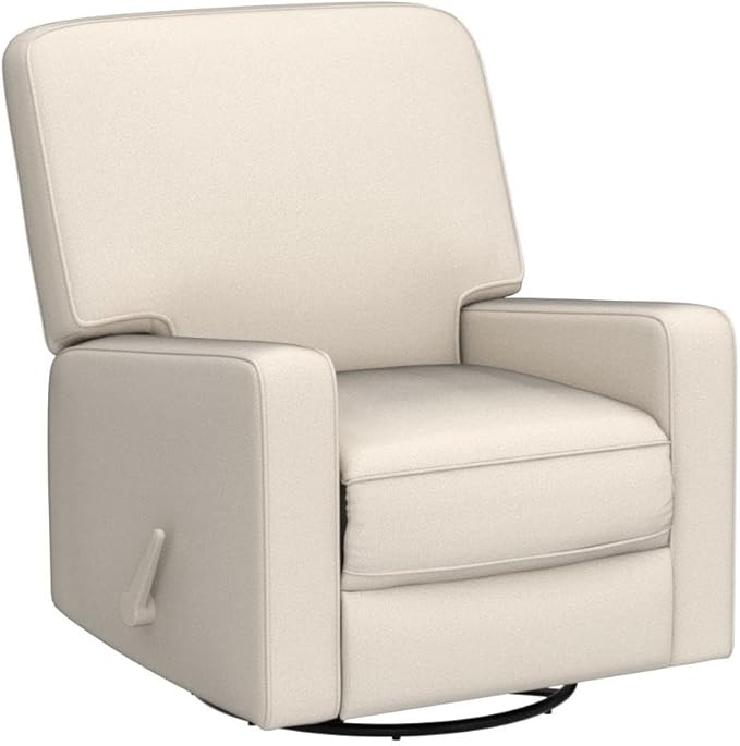 Harkawon Swivel Rocker Recliner Chair, Glider Rocker Recliner, Rocking Chair Nursery, Fabric Chair with High Back, Deep Seat, for Living Room, Bedroom, Beige