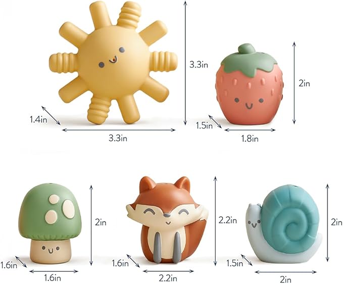 Itzy Ritzy Finger Puppet Bath Toy Set– 5-Piece Set Includes 4 Soft Finger Puppets & 1 Water-Squirting Bath Toy – Fun Characters Offer Interactive & Imaginative Play – for 6 Months and Up - Multicolor