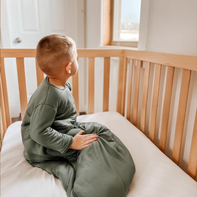 GUNAMUNA Unisex Long-Sleeve Sleep Sack, Wearable Sleep Bag for Babies and Toddlers, Soft Rayon, 1.0 TOG, 3 to 36 Months