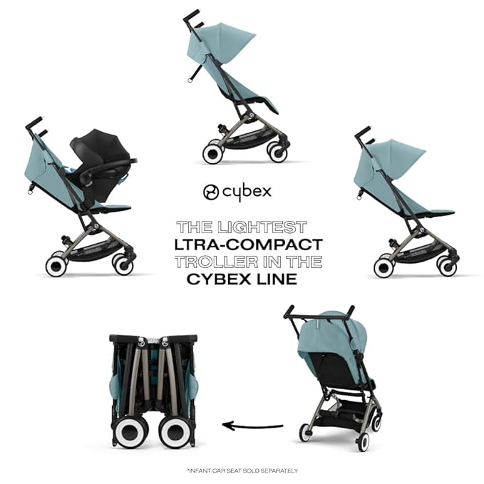 Cybex Libelle 2 Travel pockit Baby Stroller - Lightweight Carry-On Travel Stroller for Airplane with One-Hand Recline, Compatible with CYBEX Car Seats, Stormy Blue