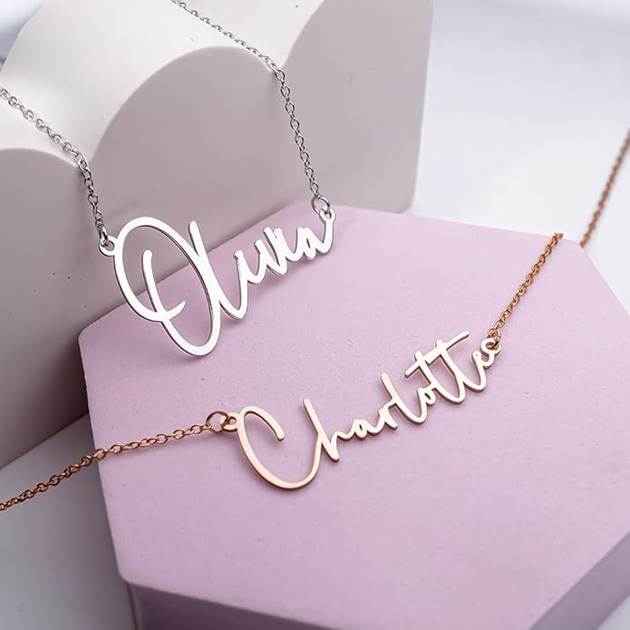 PicturesOnGold.com Custom Name Necklace For Women Personalized Name Necklace in Sterling Silver or Gold Necklace Personalized with any Name or Word