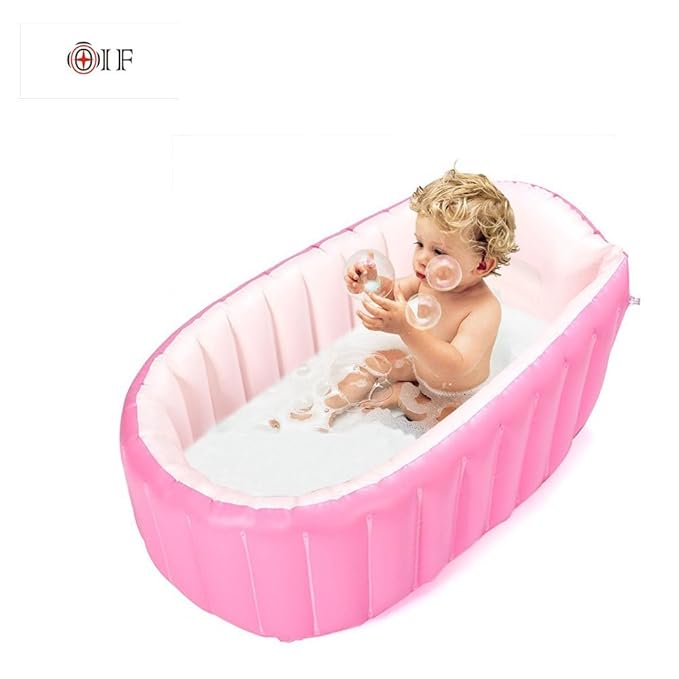 Inflatable Baby Bathtub,OIF Portable Kid Infant Toddler Thick Soft Cushion Air Swimming Pool Central Seat