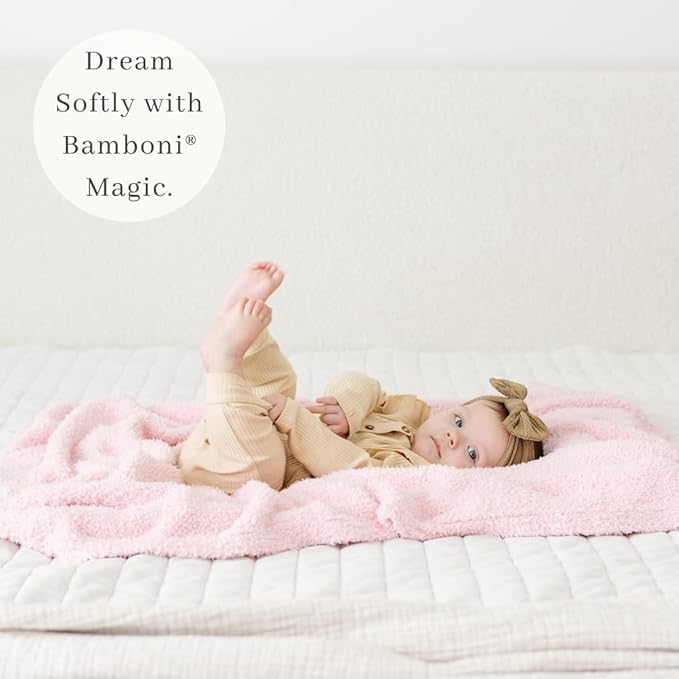 SARANONI Bamboni Luxury Baby Blanket (Light Pink, Mini 15" x 20")