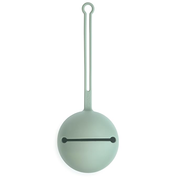 mushie Silicone Pacifier Holder Case (Cambridge Blue)
