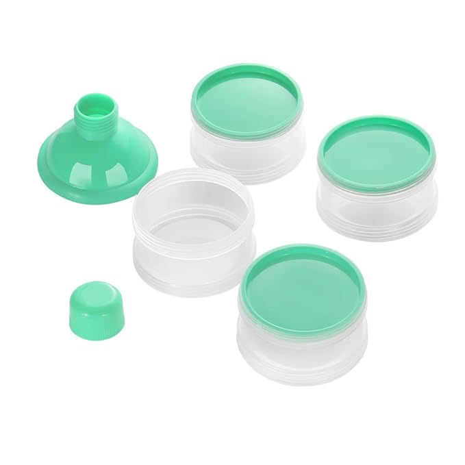 Accmor Formula Dispenser On The Go, 4 Compartments Stackable Formula Container for Travel, Baby Milk Powder Kids Snack Container, BPA Free 