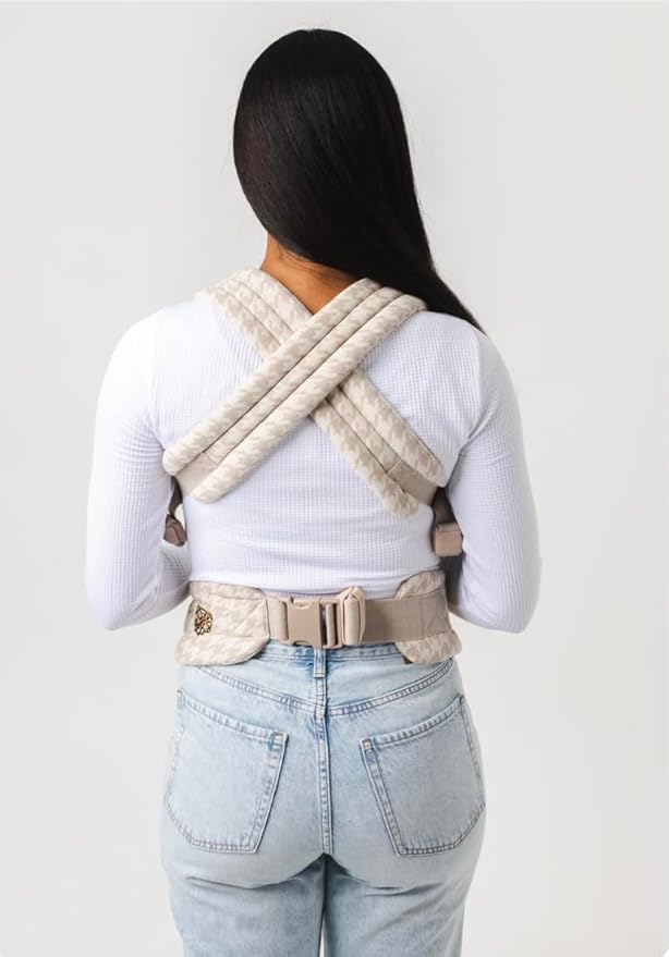 Mabē Monarch Ergonomic Baby Carrier – Premium Cotton Soft Structured Newborn to Toddler Carrier with Hip-Healthy Design, 3 Carry Positions (7-35lbs), Lightweight & Breathable, (Houndstooth)