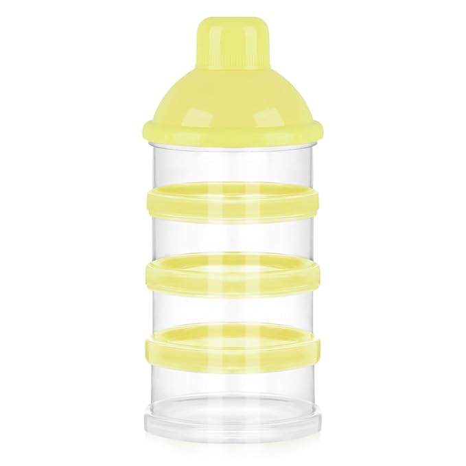 Accmor Formula Dispenser On The Go, 4 Compartments Stackable Formula Container for Travel, Baby Milk Powder Kids Snack Container, BPA Free 