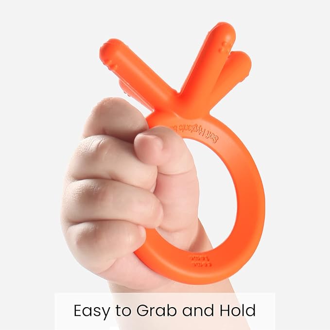 Comotomo Silicone Baby Teether, Orange