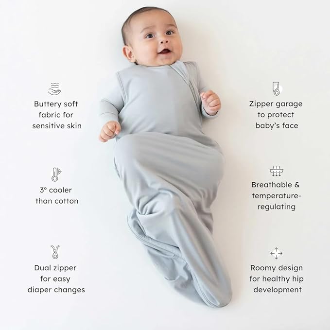 KYTE BABY Unisex Sleep Bag for Babies and Toddlers, 0.5 Tog, 97% Rayon made from Bamboo, 3% Spandex (Medium, Storm)