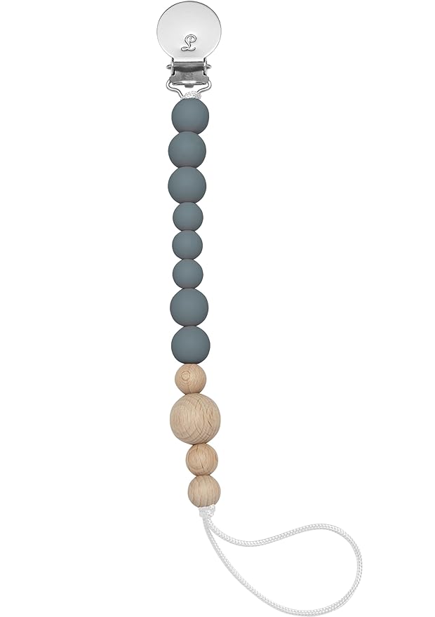Loulou Lollipop Silicone Soother Pacifier Clip Binky Holder for Newborn and Baby - Color Block (Storm)