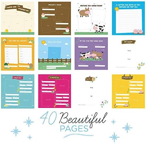 Great Newborn Twins by Unconditional Rosie | A Beautiful Baby Memory Book for Documenting their First Year | Gorgeous and Perfect Baby Twin Gifts - Cows Edition | Twins Baby Items that You'll Love