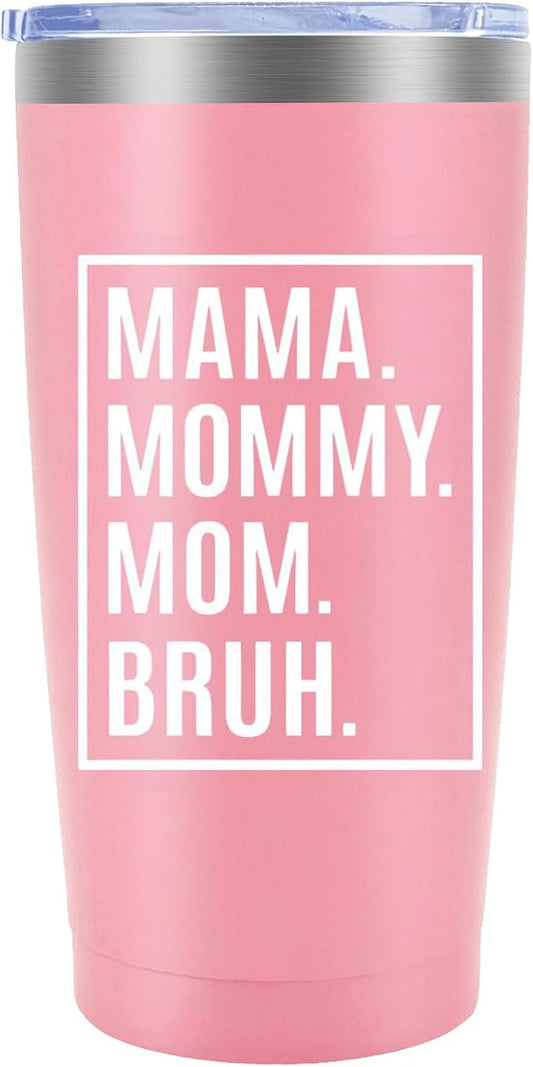MFGNEH Mothers Day Birthday Gifts for Mom,Mom Christmas Gifts from Daughter, Son,Kids,Mother Gift,Thank You Gift for Mama Mommy Bruh,Women,20oz Pink Stainless Steel Tumbler Cup