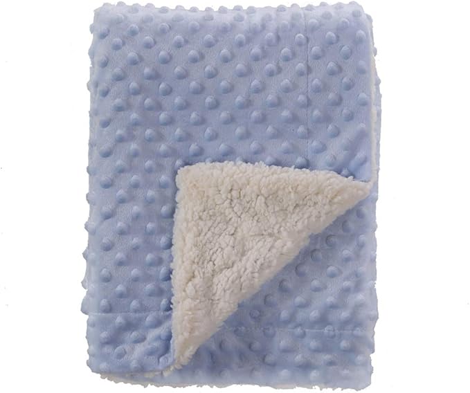 CREVENT Soft Cozy Baby Blankets for Boys Girls + Security Blanket, Set with a Gift Bag Newborn Essentials (Blue)