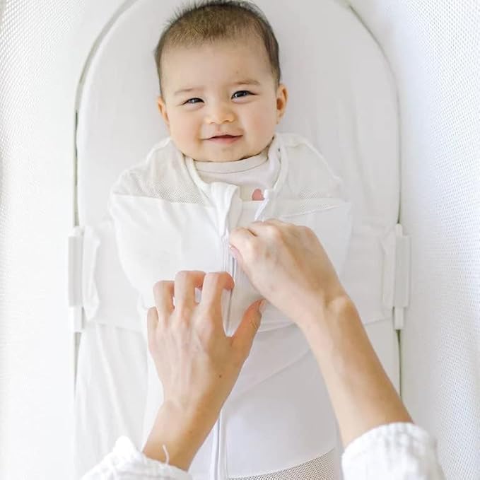 Happiest Baby SNOO Sleep Sack - 100% Organic Cotton Baby Swaddle Blanket - Doctor Designed Promotes Healthy Hip Development (Teal Planets, X-Large)