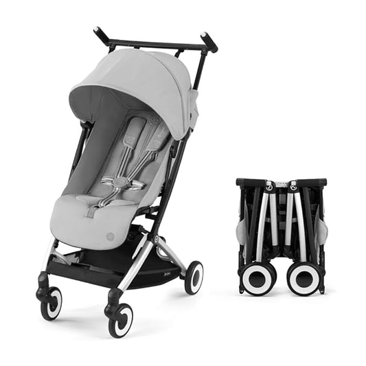 Cybex Libelle 2 Travel pockit Baby Stroller - Lightweight Carry-On Travel Stroller for Airplane with One-Hand Recline, Compatible with CYBEX Car Seats, Fog Grey