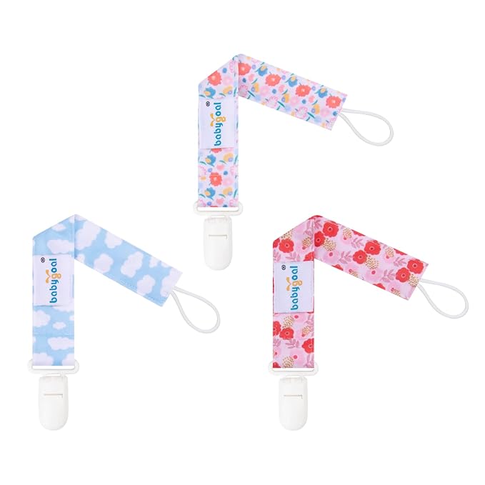Babygoal Pacifier Clips, 6 Pack Pacifier Holder for Boys and Girls Fits Most Pacifier Styles & Baby Toys and Baby Gift 6PS36