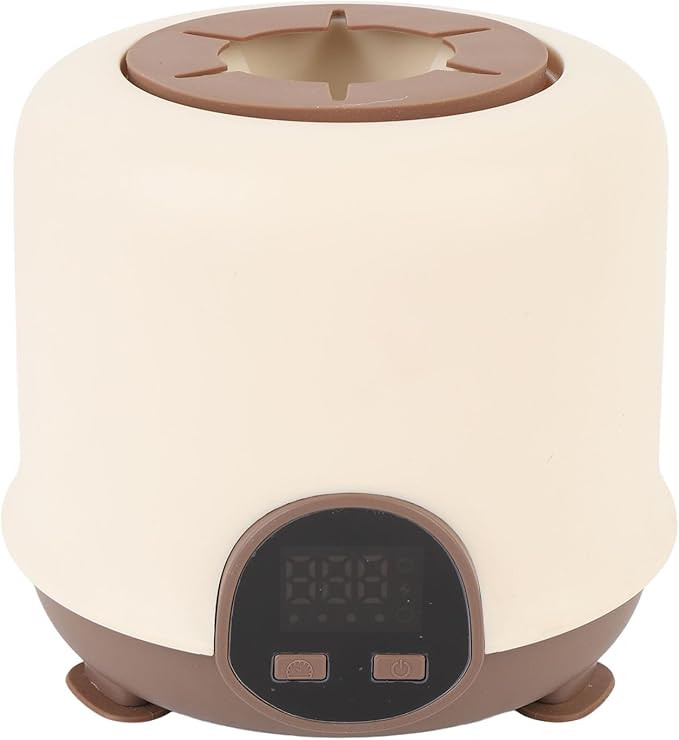 Automatic Baby Bottle Shaker, Low Noise Digital Display Cordless Baby Bottle Mixer Baby Formula Mixer Formula Pitcher for 50‑80mm Bottles (Brown)