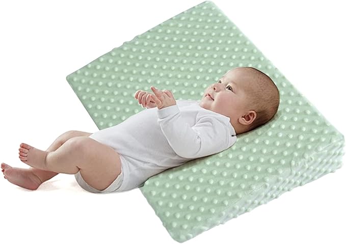 Wedge Pillow,19.3X 14.96x 4inches with Removeable Cover,30 Degree Incline(Green)