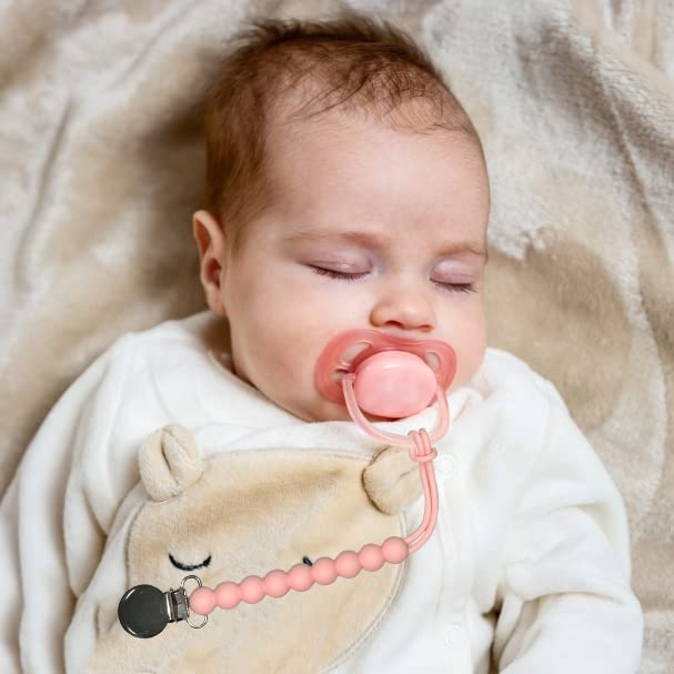 Pacifier Clip for Boys Girls - MORIBOX Paci Clip Soothe Baby Binky Holder for Shower Birthday Gift 2 Pack