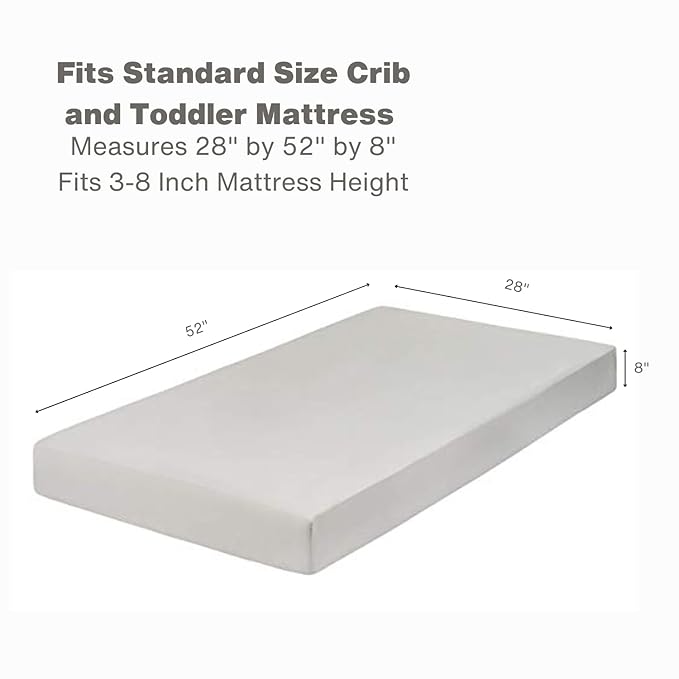 Everyday Kids 2-Pack Fitted Crib Sheets, 100% Soft Breathable Microfiber Baby Sheet, Fits Standard Size Crib Mattress 28in x 52in, Navy Nursery Sheet and Gray Nursery Sheet