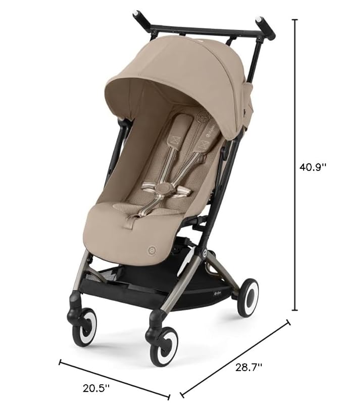 Cybex Libelle 2 Travel pockit Baby Stroller - Lightweight Carry-On Travel Stroller for Airplane with One-Hand Recline, Compatible with CYBEX Car Seats, Almond Beige