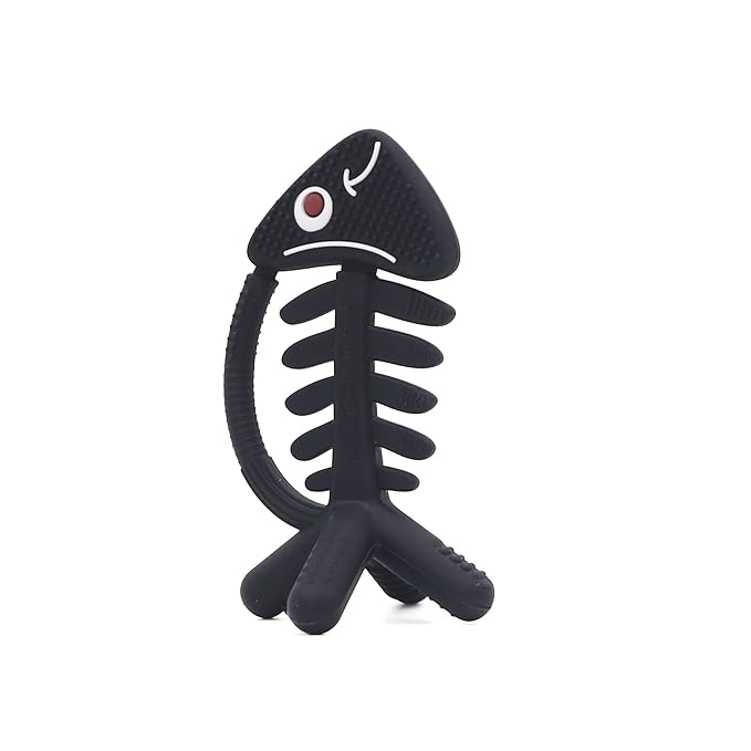 3in1 Infant Toys, Black and White Baby Toys 0-6 Month Teething Toys 0-3-6-12 Months, Teethers for Babies 3-6 6-12 Months for Teething Relief,Baby Gift,Silicone,Sensory,USA Patent Pending, Fish
