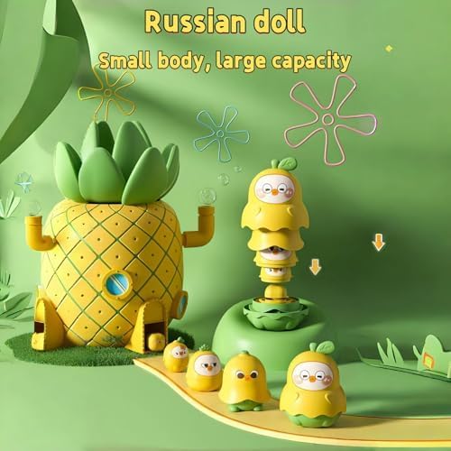 LQR Unique Yellow Duck Russian Nesting Dolls, Fruit Duck Nesting Dolls, Stacking Cups, Sensory Toys for Children, Toddler Educational Count Learning Toys, Birthday Gifts for Boys and Girls