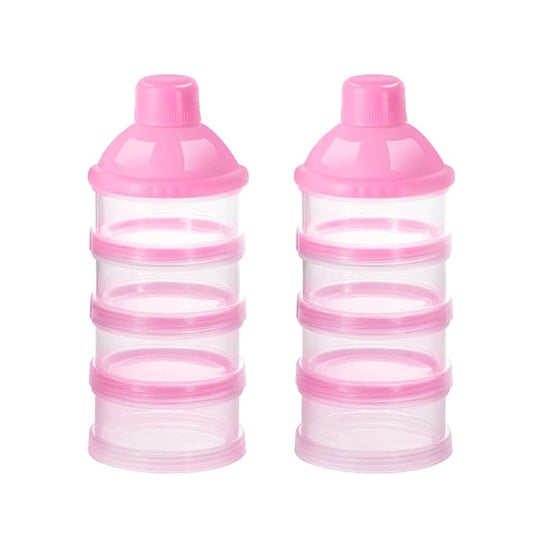 Accmor Formula Dispenser On The Go, 4 Compartments Stackable Formula Container for Travel, Baby Milk Powder Kids Snack Container, BPA Free 