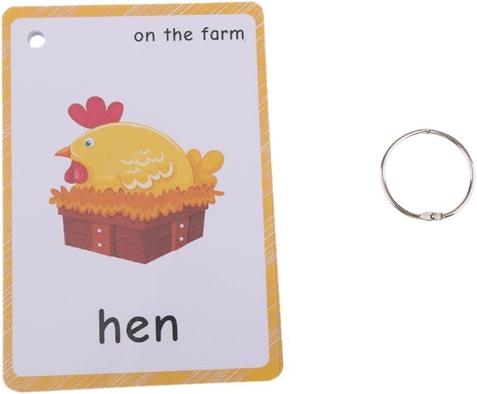 20 pcs Farm Animals Flashcards for Kids | Learning Cards & Montessori Pocket Cards for Pre-K Wall Stickers and Insect Themed Party, Online Classroom | Teacher/Autism Therapists Tools