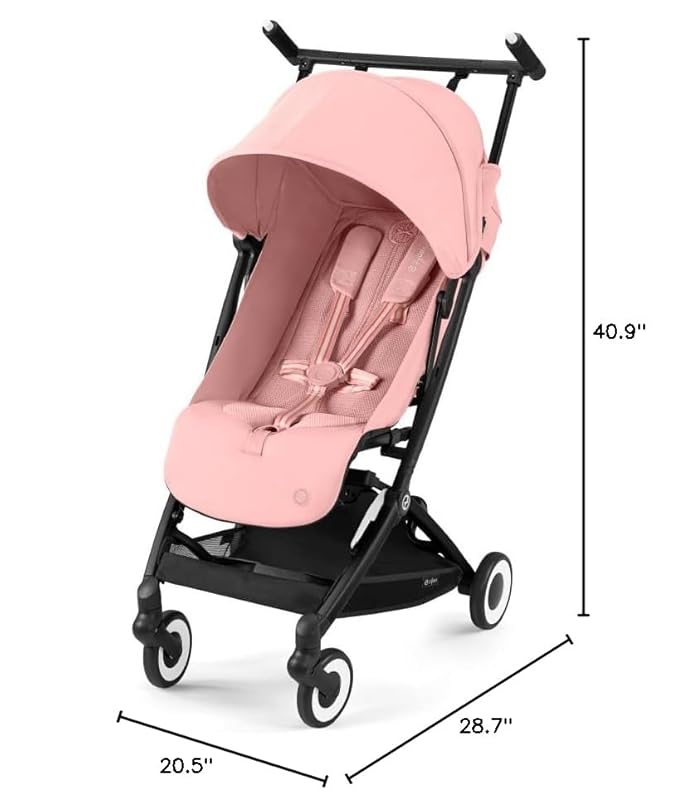 Cybex Libelle 2 Travel pockit Baby Stroller - Lightweight Carry-On Travel Stroller for Airplane with One-Hand Recline, Compatible with CYBEX Car Seats, Candy Pink