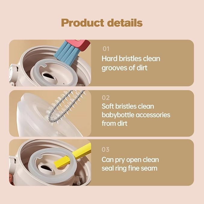 3 in 1 Cup Lid Cleaning Brush, Cup Lid Cleaning Brush Brush, Multifunctional Bottle Cleaning Tools,Home Kitchen Crevice Brush Toolsfor Bottle Gap Tight Spaces (Blue)