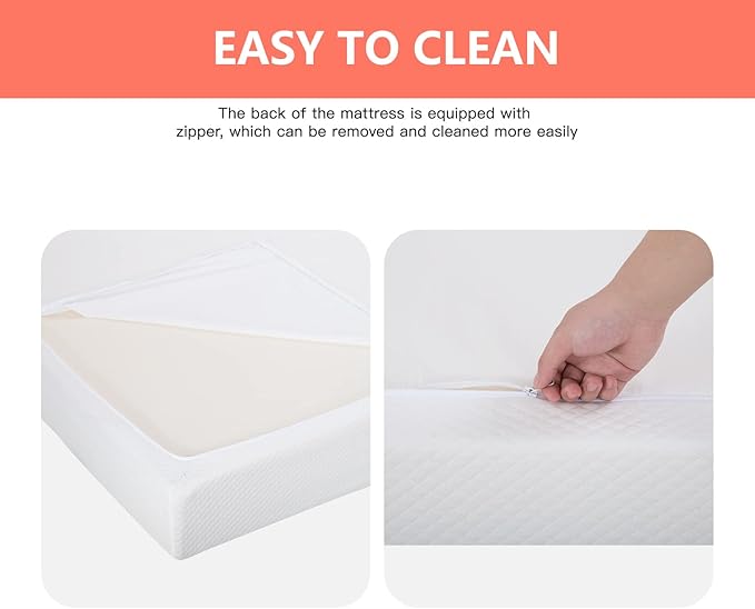 FDW | 5 Inch Full Mattress | Medium Firm | Gel Memory Foam Mattress | White | Bed in a Box, CertiPUR-US Certified | Pressure Relief, Cooling Ventilated Foam | Washable Removable Cover