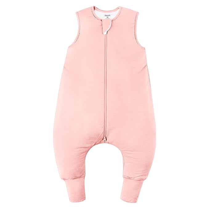 Rayon Made From Bamboo Sleep Sack 6-12 Months 0.5 Tog Ultra Soft Summer Toddler Sleep Sack with Feet 2-Way Zipper Lightweight Baby Sleeping Bag with Legs Thin Baby Wearable Blanket-Pink