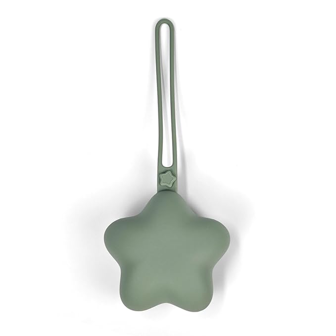 Ali+Oli BPA-Free Silicone Pacifier Holder Case (2-pk) Diaper Bag Accessory Newborn Travel Baby Pacifier Pouch (Sage-Sand)