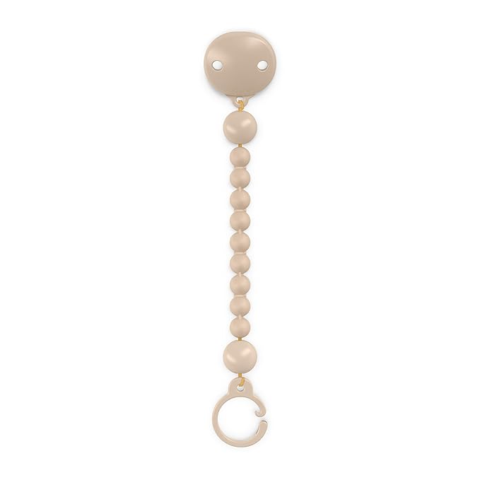 Suavinex Color Essence Silicone Baby Pacifier Clip, Single Piece 100% Soft Silicone Chain, Baby Accessories and Essentials, Designed in Spain (Irish Cream)