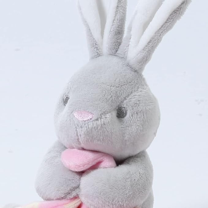 CREVENT Soft Plush Animal Face Security Blankets for Boys and Girls, Great Gifts for Birthday Baby Shower (Hugging Bunny + Tag)