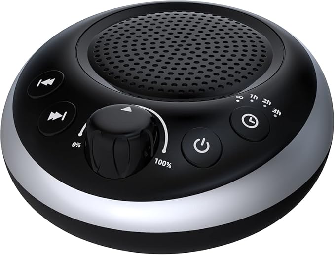 (2024 Upgrade)Rechargeable Portable Brown Noise Machine 2000mAH Large Battery Sound White Noise Machine 30 Soothing Sounds for Baby Kids Adults Sleep Machine Auto-Off Timer for Travel Camping and Home