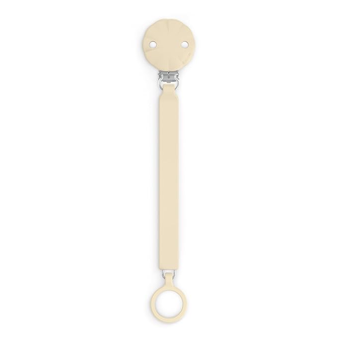 Suavinex Wonder Silicone Baby Pacifier Clip, Spain's #1 Baby Bottle and Pacifier Brand, Paci Clips for Babies, Essentials, White Cap Gray