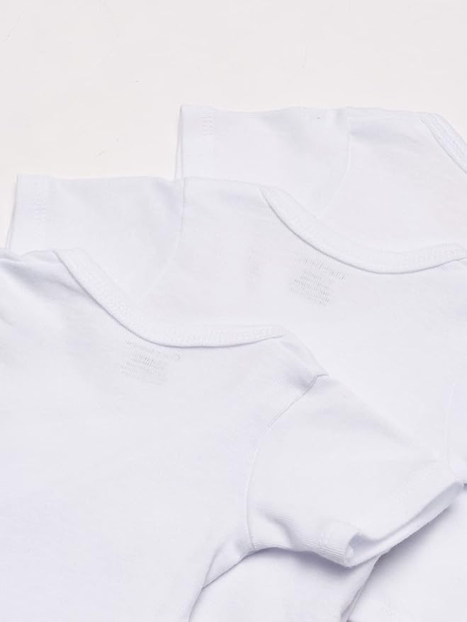 3-Pack White Side-Snap Short Sleeve Shirts