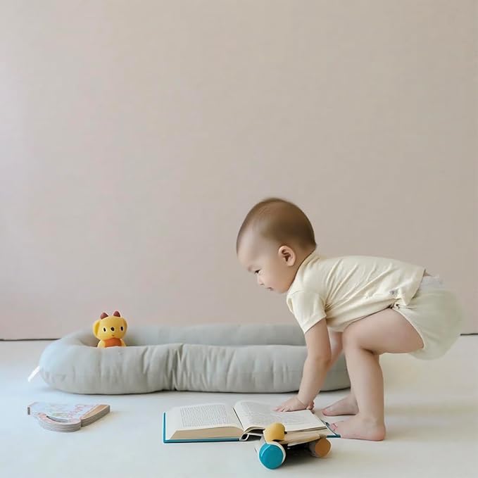 Baby Lounger - Snuggle Cozy Me Infant Lounger for Newborns | Breathable & Soft, Portable Awake-Time Pad, Essential Baby Gift (Lounger Cover Included)