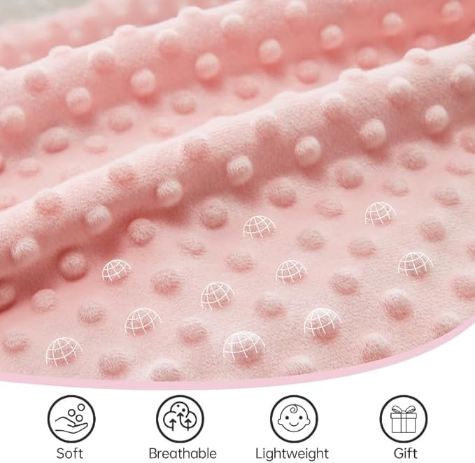 QSTEHEML Baby Blankets for Girls,Super Soft Nursery Minky Blanket Unisex, Baby Gifts Double Layer with Dotted Backing, Nursery Blankets for Crib Stroller(Bee, 30 * 40inch)
