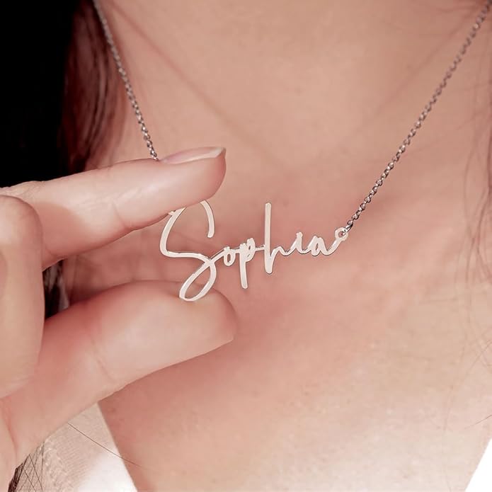 PicturesOnGold.com Custom Name Necklace For Women Personalized Name Necklace in Sterling Silver or Gold Necklace Personalized with any Name or Word