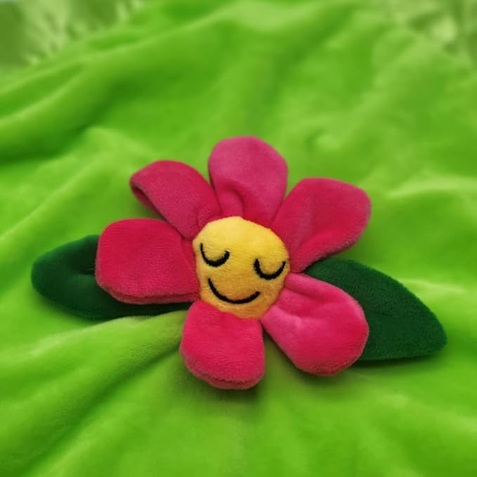 Flower Lovey Blanket for Baby | Large 20" x 20" Baby Lovey for Girls | Cute Flower Security Blanket for Babies and Toddlers