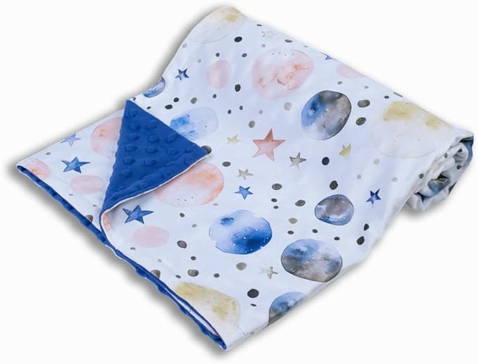 Baby Blankets for Unisex Boys Girls, Super Soft Nursery Minky Blankets, 30 x 40 inch Outer Space Printed Bed Throws Newborn (Color Planet)