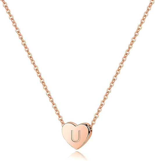 M MOOHAM Heart Initial Necklace Gifts for Girls Women - S925 Sterling Silver Tiny Letter Necklace Birthday Gift for Kids Teen Girl Jewelry