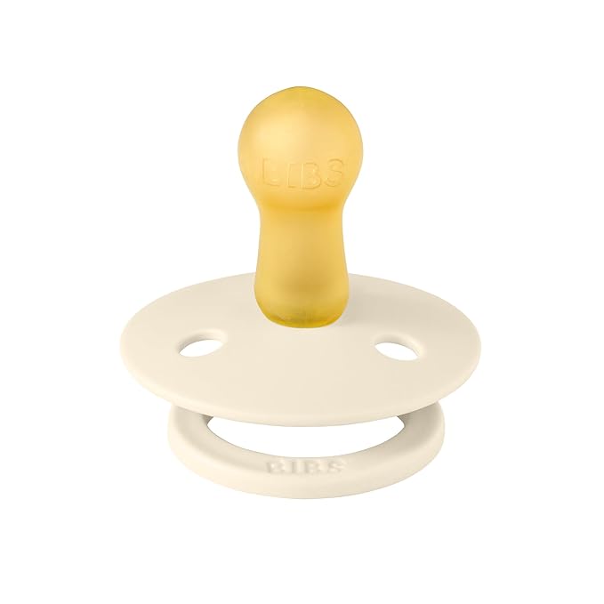 BIBS Pacifiers Colour Collection | Natural Rubber Baby Pacifier | Round Nipple | Set of 2 BPA-Free Soothers | Made in Denmark | 6+ Months (Pack of 2) | Sage/Ivory