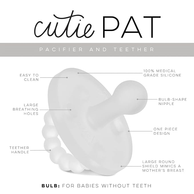Ryan & Rose Cutie PAT Pacifier Teether (Bulb, Clear)