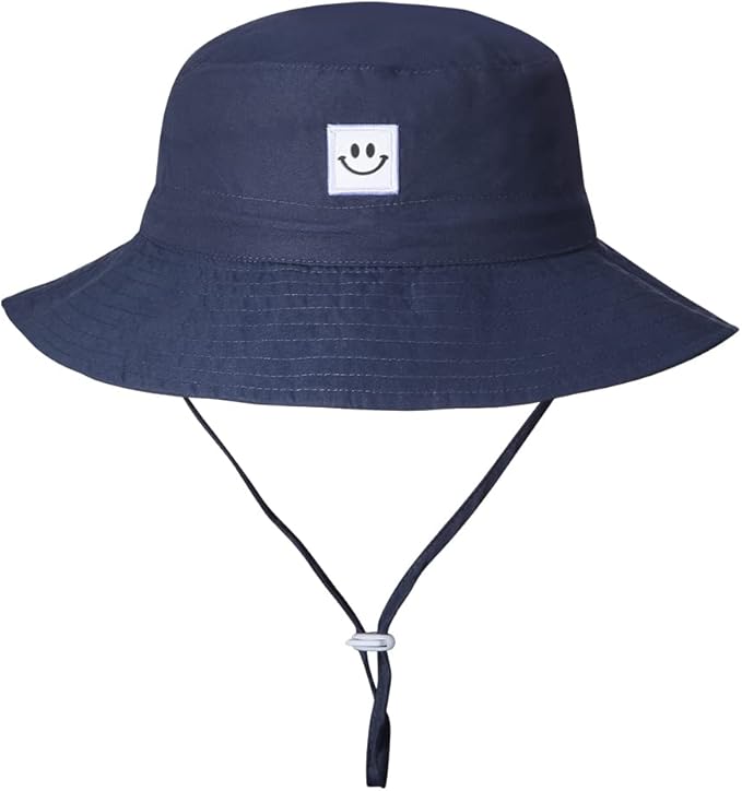 MaxNova Baby Sun Hat Smile Face UPF 50+ Toddler Bucket Hat for Boys Girls 0-7 Years