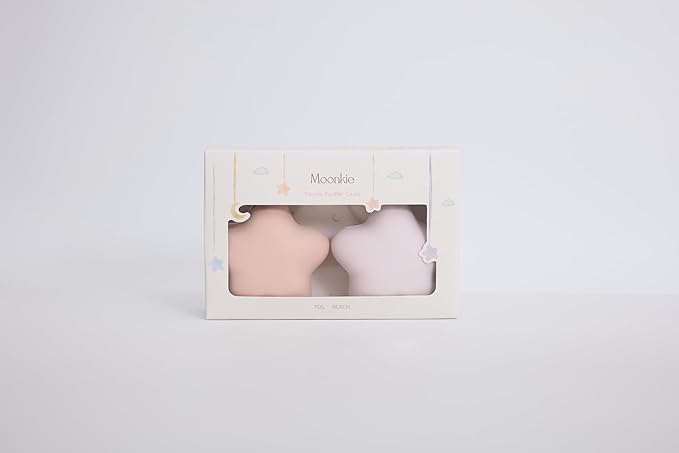 Moonkie Silicone Pacifier Holder Case, Cute Portable Pacifier Storage Case, 2 Pack